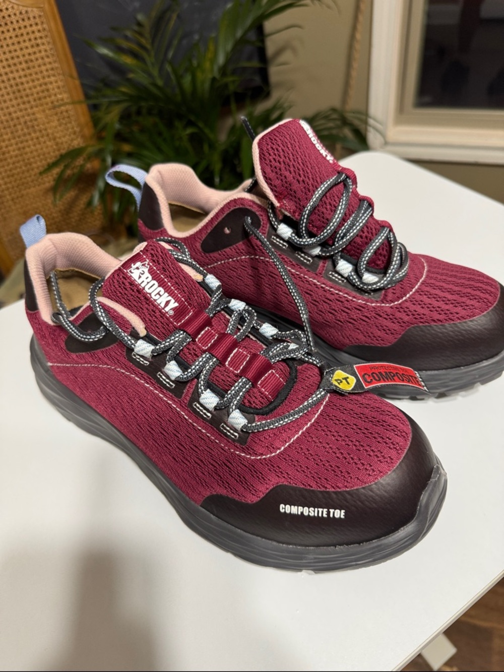 Rocky 4” Nano CT Work Maroon Black Composite Toe Sneakers Size 10